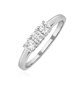 Chloe 18K White Gold 3 Stone Diamond Ring 0.50CT H/SI