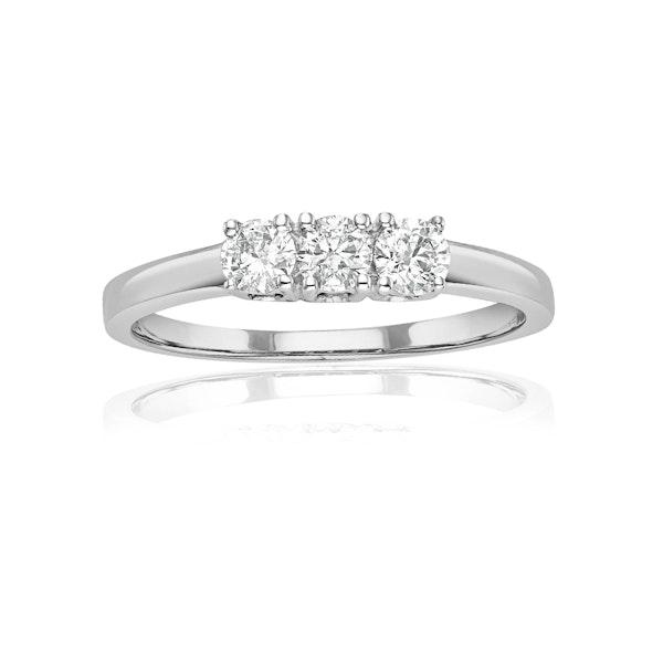 Chloe 18K White Gold 3 Stone Diamond Ring 0.50CT - Image 2