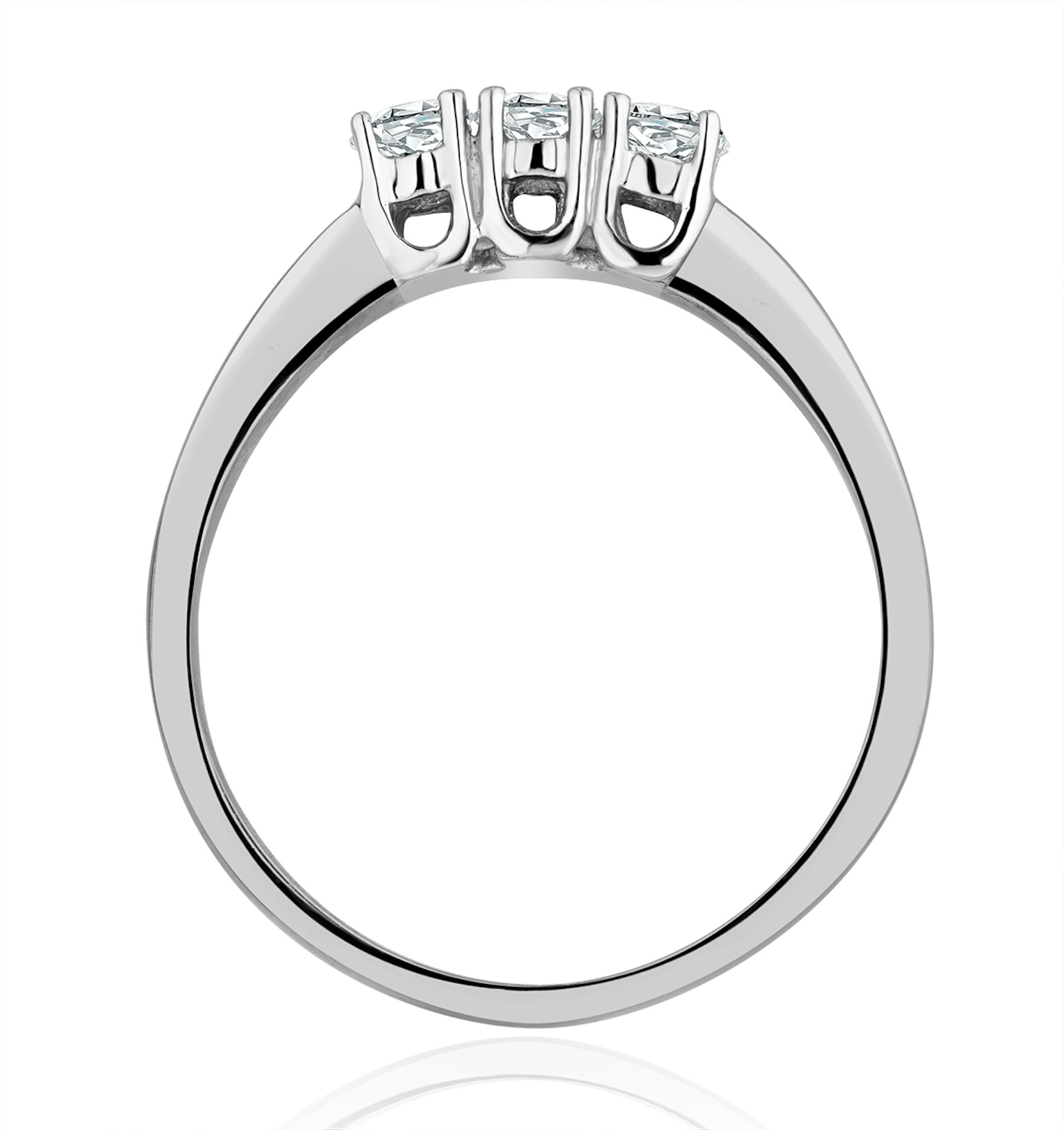 Chloe 18K White Gold 3 Stone Diamond Ring 0.50CT