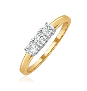 Chloe 18K Gold 3 Stone Lab Diamond Ring 0.50CT F/VS
