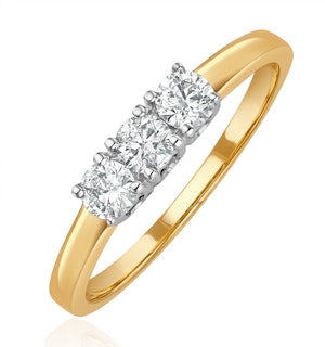 Chloe 18K Gold 3 Stone Diamond Ring 0.50CT