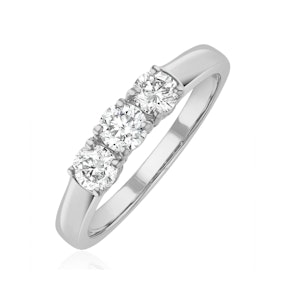 Chloe 18K White Gold 3 Stone Diamond Ring 0.75CT G/VS