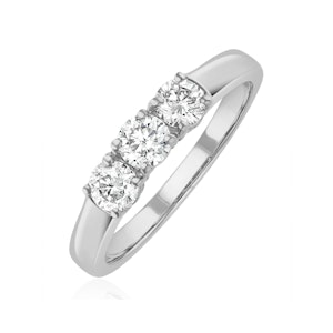 Chloe 3 Stone Trilogy Lab Diamond Ring 0.75CT H/Si in 18K White Gold