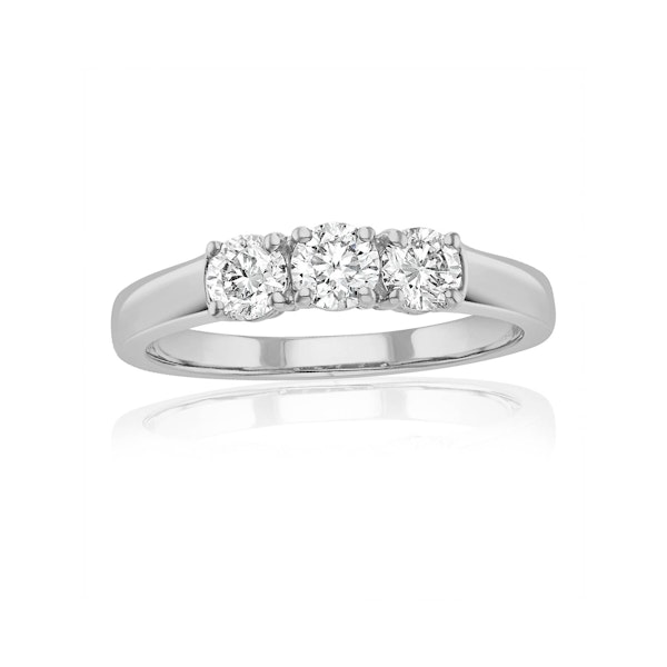 Chloe 3 Stone Trilogy Lab Diamond Ring 0.75CT H/Si in 18K White Gold - Image 2