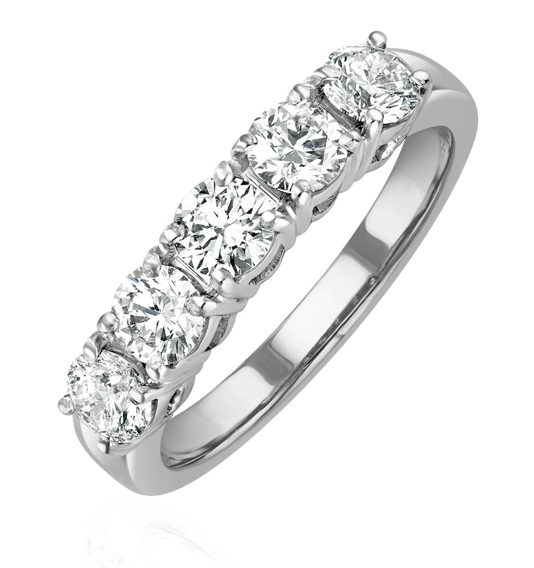Chloe 18K White Gold 5 Stone Lab Diamond Eternity Ring 1.00CT G/VS
