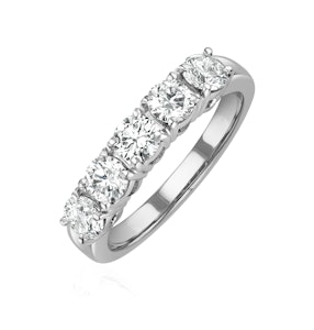 Chloe 18K White Gold 5 Stone Lab Diamond Eternity Ring 1.00CT F/VS