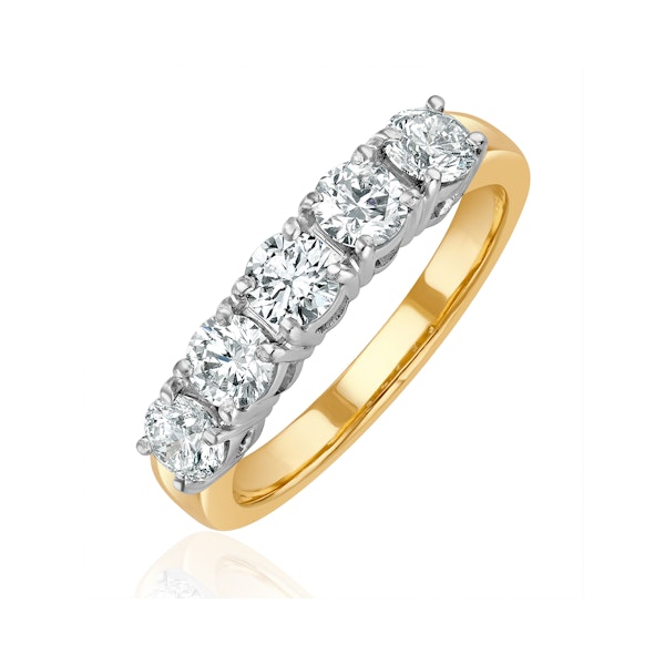 Chloe 18K Gold 5 Stone Lab Diamond Eternity Ring 1.00CT H/SI - Image 1