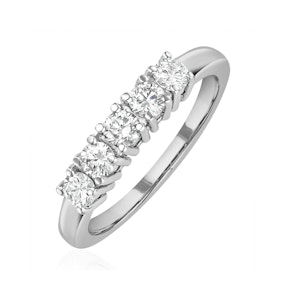 Chloe 18K White Gold 5 Stone Diamond Eternity Ring 0.50CT H/SI