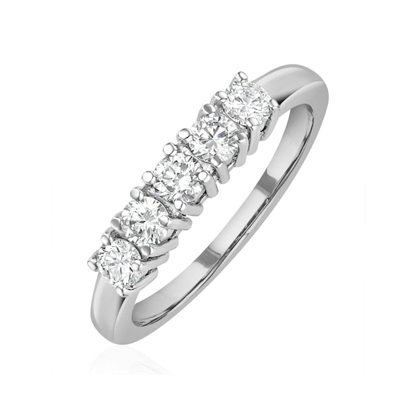 Chloe 18K White Gold 5 Stone Diamond Eternity Ring 0.50CT H/SI - Image 1