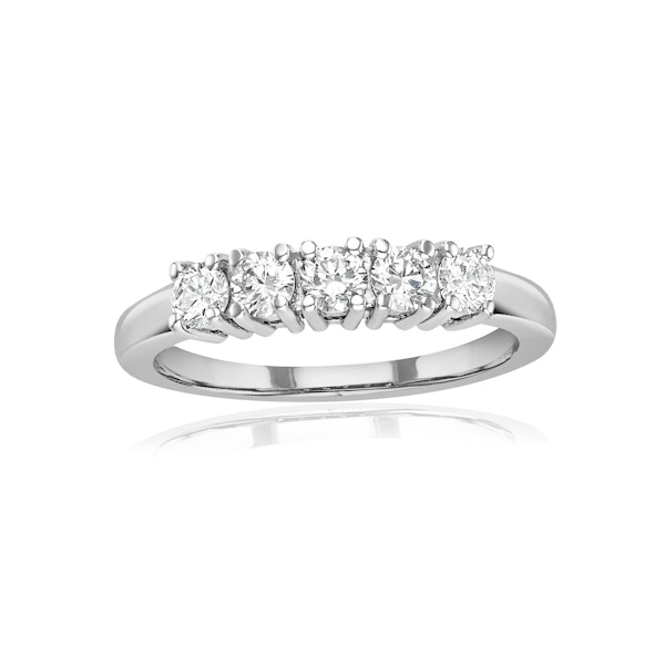 Chloe Platinum 5 Stone Diamond Eternity Ring 0.50CT H/SI - Image 2