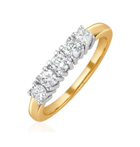 Chloe 18K Gold 5 Stone Diamond Eternity Ring 0.50CT H/SI