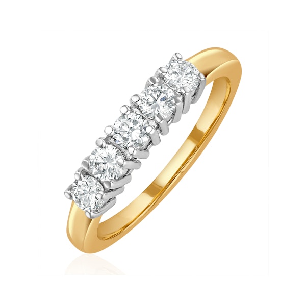 Chloe 18K Gold 5 Stone Diamond Eternity Ring 0.50CT H/SI - Image 1
