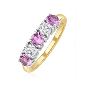 Pink Sapphire 0.90ct and Diamond Ring 0.40ct 18K Gold Ft26
