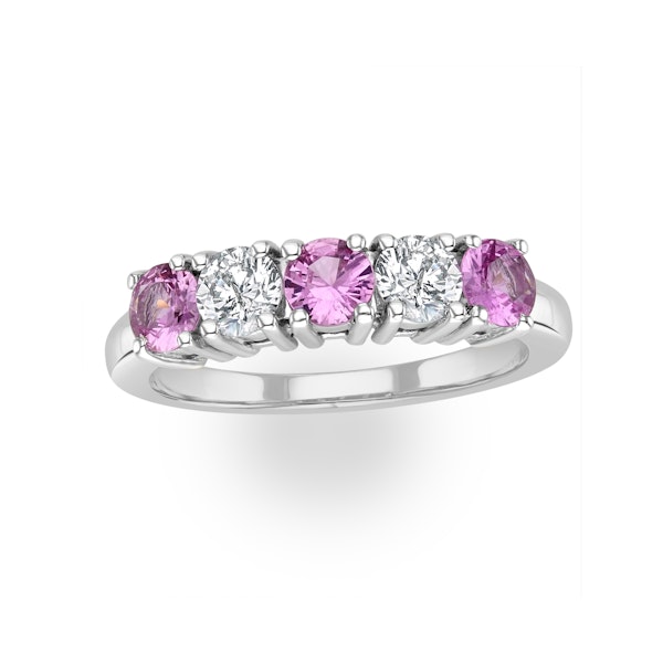 Pink Sapphire 0.90ct and Diamond Ring 0.40ct 18K White Gold Ft26 - Image 2