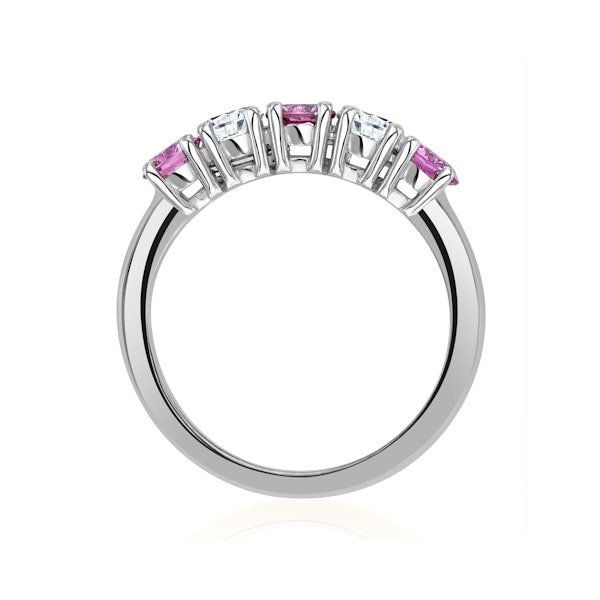 Pink Sapphire 0.90ct and Diamond Ring 0.40ct 18K White Gold Ft26 - Image 3
