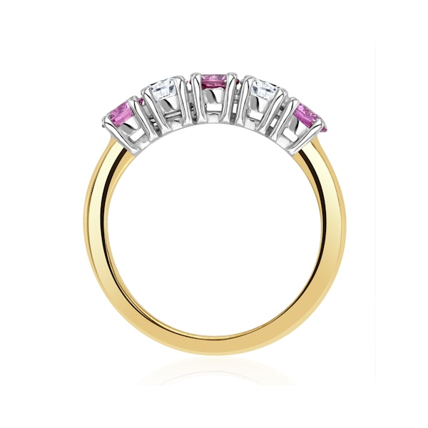 Pink Sapphire 0.90ct and Diamond Ring 0.40ct 18K Gold Ft26 - Image 3