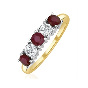 Ruby 0.75CT and Diamond Ring 0.40CT 18K Gold FT26
