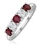 Ruby 0.75CT and Diamond Ring 0.40CT 18K White Gold FT26 - image 1