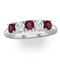 Ruby 0.75CT and Diamond Ring 0.40CT 18K White Gold FT26 - image 2