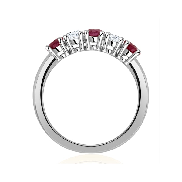 Ruby 0.75CT and Diamond Ring 0.40CT 18K White Gold FT26 - Image 3
