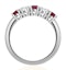 Ruby 0.75CT and Diamond Ring 0.40CT 18K White Gold FT26 - image 3