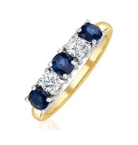 Sapphire 0.90CT and Diamond Ring 0.40CT 18K Gold FT26