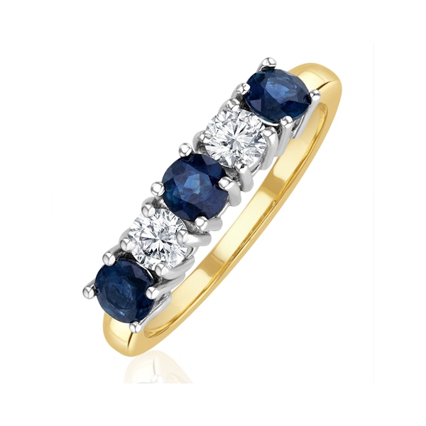 Sapphire 0.90CT and Diamond Ring 0.40CT 18K Gold FT26 - Image 1