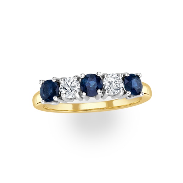 Sapphire 0.90CT and Diamond Ring 0.40CT 18K Gold FT26 - Image 2