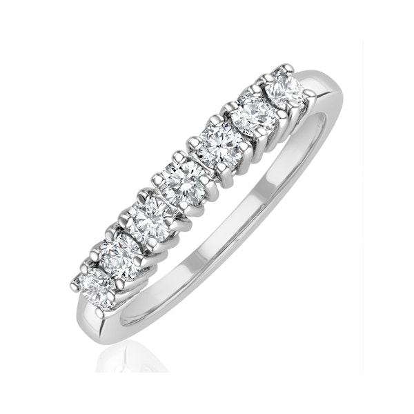 Chloe 18K White Gold 7 Stone Diamond Eternity Ring 0.50CT H/SI - Image 1