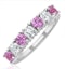 Pink Sapphire 1.15ct and Diamond Ring 0.50ct 18K White Gold Ft32 - image 1