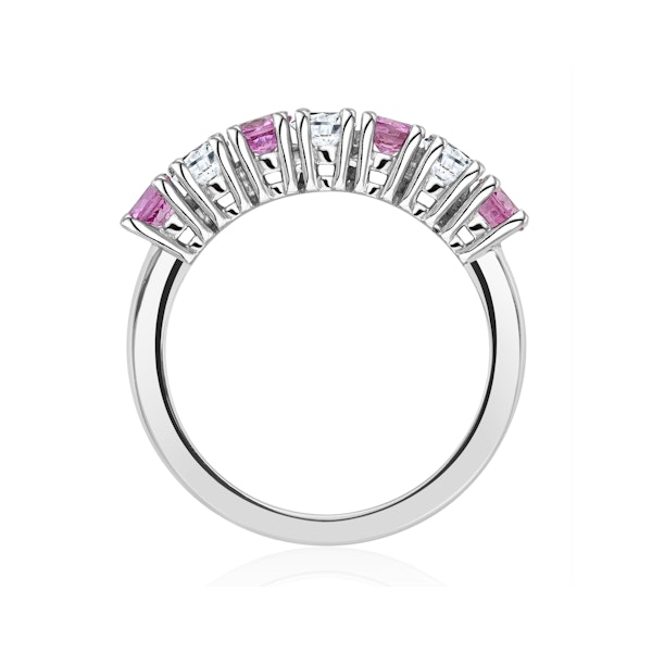 Pink Sapphire 1.15ct and Diamond Ring 0.50ct 18K White Gold Ft32 - Image 3