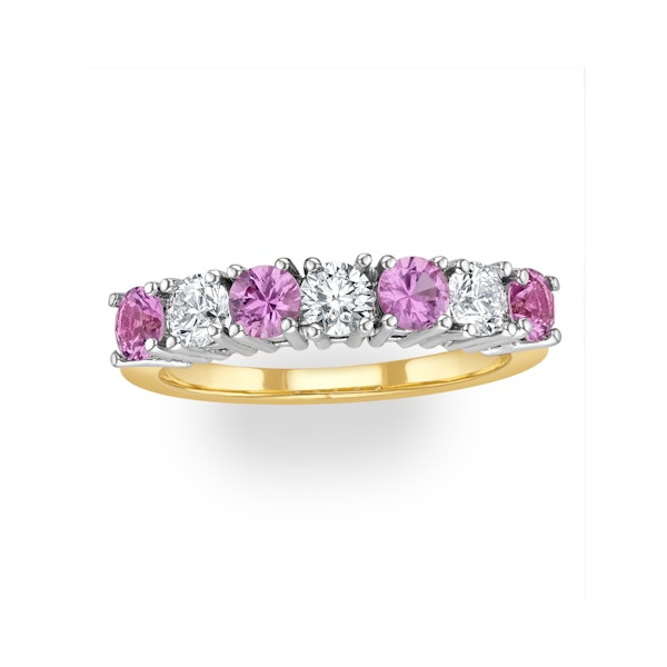 Pink Sapphire 1.15ct and Diamond Ring 0.50ct 18K Gold Ft32 - Image 2