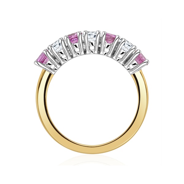 Pink Sapphire 1.15ct and Diamond Ring 0.50ct 18K Gold Ft32 - Image 3