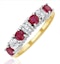 Ruby 1CT and Diamond Ring 0.50CT 18K Gold FT32 - image 1
