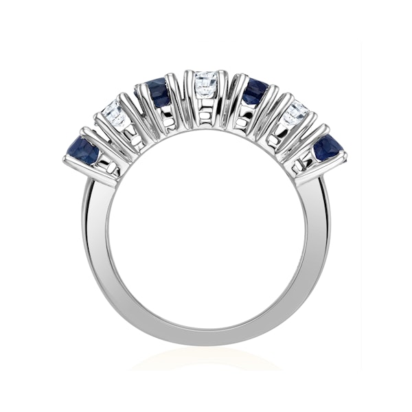 Sapphire 1CT and Diamond Ring 0.50CT 18K White Gold FT32 - Image 3