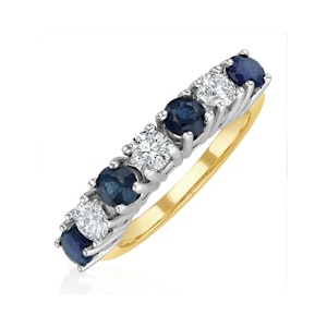 Sapphire 1CT and Diamond Ring 0.50CT 18K Gold FT32