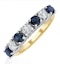 Sapphire 1CT and Diamond Ring 0.50CT 18K Gold FT32 - image 1