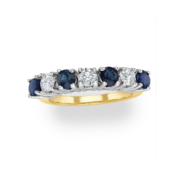 Sapphire 1CT and Diamond Ring 0.50CT 18K Gold FT32 - Image 2