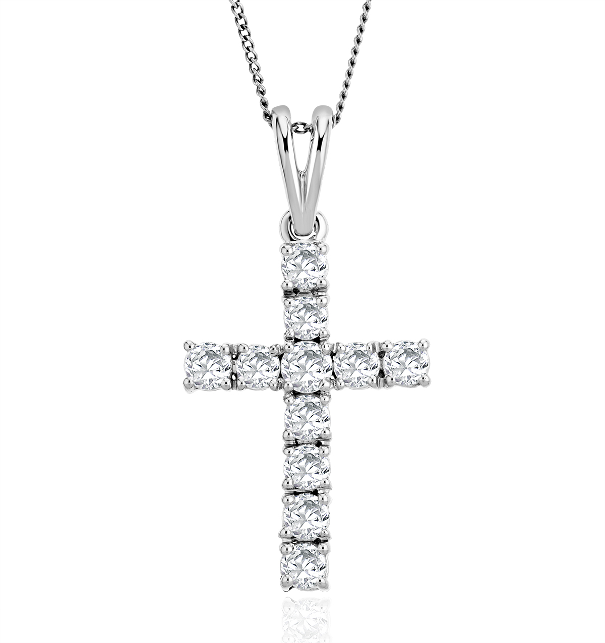 diamond studded cross necklace