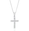 9K White Gold Diamond Value Cross Pendant Necklace 1.00 - image 3