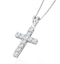9K White Gold Diamond Value Cross Pendant Necklace 1.00 - image 2