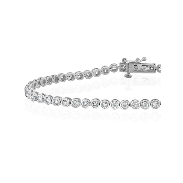 Diamond Tennis Bracelet Rubover Style 2.00ct 9K White Gold - Image 3