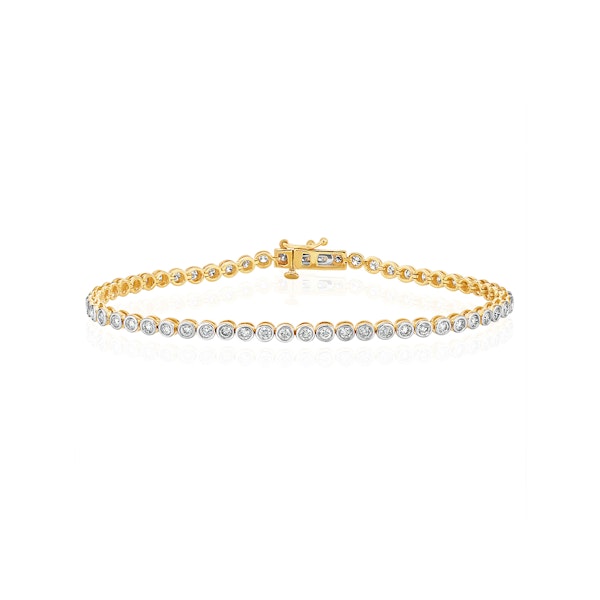 Diamond Tennis Bracelet Rubover Style 2.00ct 9K Gold - Image 1