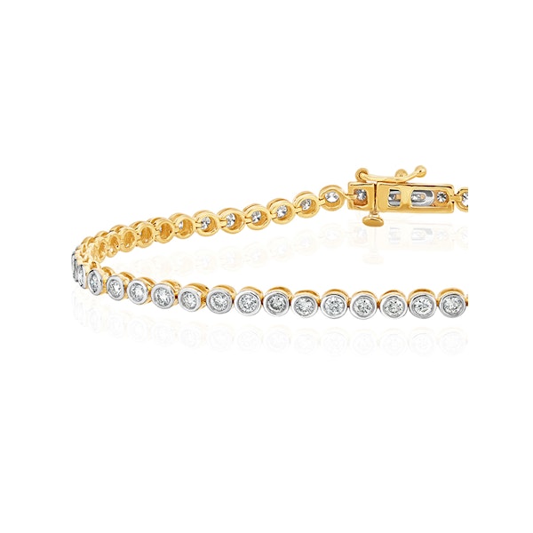 Diamond Tennis Bracelet Rubover Style 2.00ct 9K Gold - Image 3