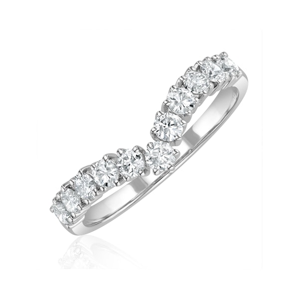 Diamond Wishbone Ring 0.70ct in 18K White Gold - Image 1