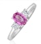 18K White Gold Diamond Pink Sapphire 0.85ct Ring - image 1