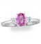 18K White Gold Diamond Pink Sapphire 0.85ct Ring - image 2