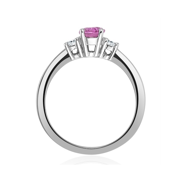 18K White Gold Diamond Pink Sapphire 0.85ct Ring SIZES AVAILABLE P Q S - Image 3
