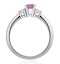 18K White Gold Diamond Pink Sapphire 0.85ct Ring - image 3