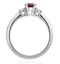 18K White Gold Diamond Ruby Ring 7 x 5mm Oval - N4334Y - image 3